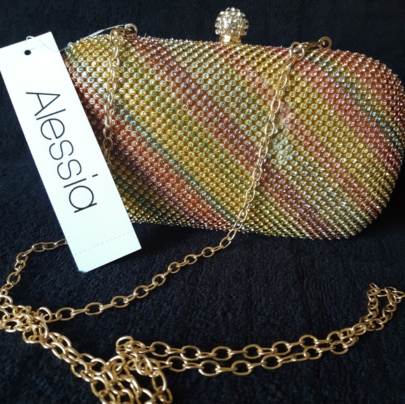 Alessia Rainbow Convertible Clutch/ Crossbody Purse - Picture 4 of 4